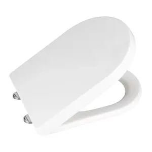 New design plastic D shape toilet seat with soft close hinge sanitary fitting