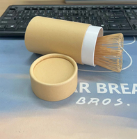 Fouet à Matcha Bai Benli Personnalisé avec Logo, 100 Brins Chasen, en Tube en Papier Kraft pour Poudre de Matcha