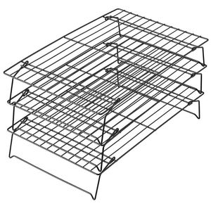 Custom Wholesale Supply Home Kitchen 3 Tier Silver Metal Wire Stainless Steel <b>Cooling</b> <b>Rack</b> for Bakery Cake Bread Barbecue - Product Image 1