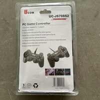 Manette de jeu double filaire USB 208-2 noire, forme P2, double vibration, PC 2-en-1