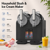 Machine à glaces puissante 460W avec boîtier ABS et double cylindre pour la création de desserts maison lors de vos week-ends en famille