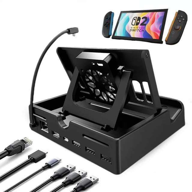 Multi-Functional Dock Station TV Dock Station for NS 2 with 4K 60Hz HDMI Adapter/Type C Port/USB Port for Nintendo Switch 2