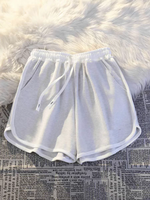 Haute qualité femmes français éponge polaire extérieur cordon taille haute séchage rapide Shorts de course avec poches Shorts pour femmes