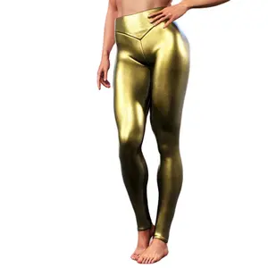 Gold Shiny Leggings for Women for sale