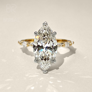 IGI Certified Vvs Lab Grown Diamond Engagement <strong>Ring</strong> Women Custom CVD Marquise Lab Created Made Diamond Side Stones <strong>Rings</strong> Jewely - Product Image 1