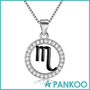 925 Sterling Silver Micro Pave Zircon Gemini Và Scorpio Mặt Dây Chuyền Vòng Cổ Phụ Nữ Đồ Trang Sức 12 Chòm Sao Hoàng Đạo - Product Image 4