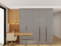 Armoire moderne en bois avec éclairage LED et commode, meubles de chambre à coucher pour appartement