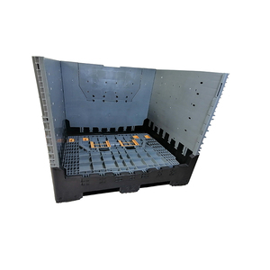 Caja de palés plegable logística de caja de plástico apilable resistente de 1200x1000x1000mm con puertas semiabiertas - Product Image 4