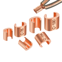 Connecteur de mise à la terre en forme de C en cuivre C-60 40-60mm² non isolé pour fils et bornes de connexion