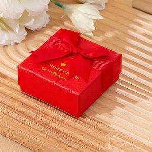 Cardboard Jewelry Box Fancy Paper Packing <b>Wedding</b> Gift Boxes Sparkle Packaging With Texture <b>Ribbon</b> - Product Image 3