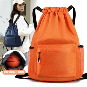 Custom Logo Waterproof <b>Drawstring</b> <b>Backpack</b> with Pockets Solid Color Travel Sports String Basketball Bag for Gym and Swimming - Product Image 2