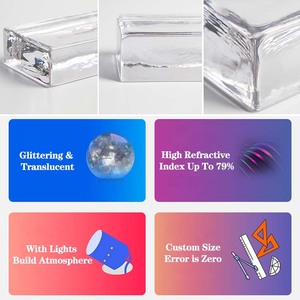 Rõ ràng nóng chảy gạch thủy tinh khả năng hiển thị tốt truyền ánh sáng trang trí gạch thủy tinh khối lửa Đánh Giá Xây Dựng gạch thủy tinh - Product Image 3