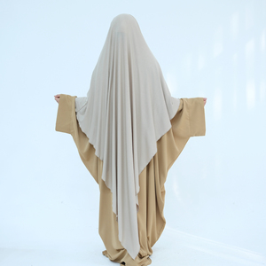 Venta al por mayor nueva Abaya Khimar tradicional musulmana ropa Maxi Khimar una capa estiramiento suave Modal gran bufanda Hijab Khimar vestido - Product Image 2