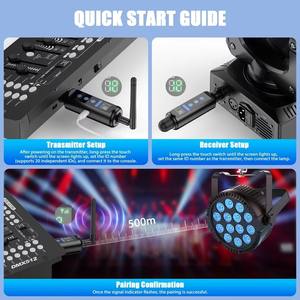 مجموعة DMX اللاسلكية: جهاز إرسال واحد و <span class=keywords><strong>3</strong></span> أجهزة استقبال تعمل بالبطارية مع ، طويلة المدى و من أجل - Product Image 6