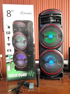 NUEVO DISEÑO 20W Doble bocina Sistema de cine en casa de 8 pulgadas Karaoke Party Disco Altavoz estéreo HIFI de alta potencia - Product Image 2