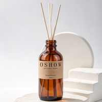 Bouteille diffuseur de parfum en verre rond ambré, vide, 120 ml, pour la décoration intérieure et les parfums d'ambiance