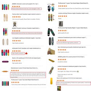 JIESEN Vente chaude Planches de skateboard vierges personnalisées en <span class=keywords><strong>bois</strong></span> d'érable naturel à 7 couches Concave moyenne Plaque plate 8 8,5 pouces - Product Image 3