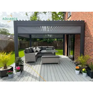 Advance Garden gazebo serres métalliques pergolas à persiennes manuelles motorisées avec toit à persiennes électriques