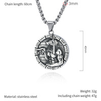 Liontin Kalung Pria Baja Anti Karat 316L Berlapis Emas 18K Anubis Mesir, Perhiasan Fashion, Grosir, untuk DIY