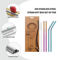 Paille à café en acier inoxydable + brosse