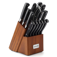 Ensemble de couteaux de chef de haute qualité KEEMAKE, 15 pièces, acier allemand à haute teneur en carbone 1.4116, manche en ABS avec support en ABS, couteaux de cuisine