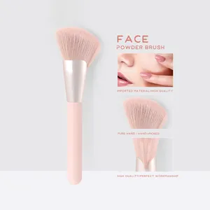 2024 High Quality Cosmetic Tools Single Pink Champagne Gold Makeup Brush Private Label Single Powder Blush Contour Make Up Brush