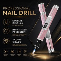 Machine à ongles portable rechargeable, lime à ongles électrique avec lumière LED pour manucure et pédicure à domicile, vente en gros