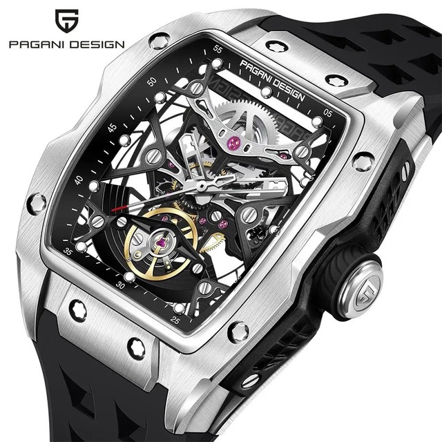 PAGANI DESIGN PD-YS018 Skeleton Sapphire Stainless Steel NEW Luxury Automatic Mechanical Wristwatch Fashion Casual Watch for Men