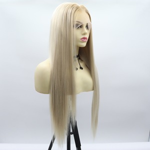 วิกผมไหมสังเคราะห์<span class=keywords><strong>เกาหลี</strong></span>แบบติดด้วยมือ 13*6  ไล่สีทอง แสกกลาง <span class=keywords><strong>ผม</strong></span><span class=keywords><strong>ยาว</strong></span>ตรง  สำหรับผู้หญิง  ปรับรูปหน้าได้ - Product Image 3