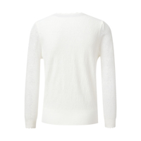 Pull-over élégant pour femme en maille scintillante à col rond, motif floral ajouré, manches longues, fin et brillant