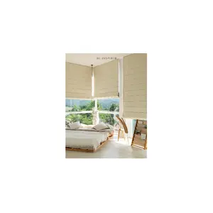 New arrival luxury fashion solid color blackout electric roman blind for living room windows