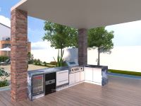 Cocina Exterior Impermeable para Patios sin Cubierta, Estación de Cocina para Todo Clima Diseñada para Resistir Lluvia, Nieve y Exposición Solar Directa