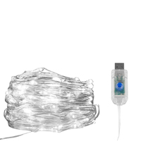 Guirlande lumineuse LED étanche à piles USB avec télécommande, fil de cuivre, pour Halloween, Noël et décorations de fête