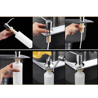 Distributeur de savon liquide à poser sur évier, blanc, avec bouteille de rechange, distributeur de savon à pression manuelle pour la maison et la cuisine