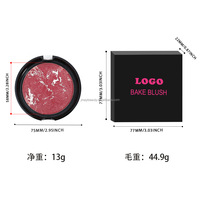 Fard à joues en poudre cuit au marbre naturel avec logo personnalisé, haute pigmentation, ingrédients minéraux, résistant à l'eau, marque privée