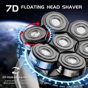Oferta Especial: Kit de Aseo 6 en 1 para Hombres Calvos, Recortadora de Barba, Máquina de Afeitar Rotativa, Afeitadora de Pelo Resistente al Agua - Product Image 3