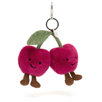 Porte-clés en peluche en forme de cerise rouge mignonne, fabrication sur mesure en gros, accessoires de sac, jouet en peluche, cadeau pour enfants