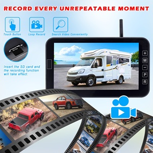 Năng lượng mặt trời không dây Camera Monitor Kit Hệ thống an ninh xe phía sau xem cam 7 inch màn hình DVR Xe buýt xe tải RV Trailer - Product Image 4