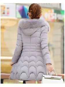 Abrigo Acolchado de Invierno para Mujer, Económico, Delgado, Cálido, con Capucha de Piel, Abrigo Largo Medio de Algodón para Mujer - Product Image 6