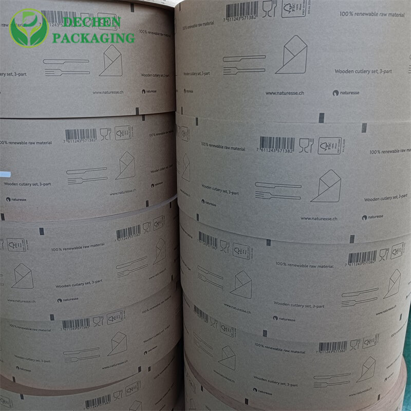 Ice Cream Wrap Fast Food Packaging Sweetener Sachet Packing Pe Coated Bamboo Sugar Paper Roll