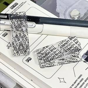 <span class=keywords><strong>Clip</strong></span> en acrylique transparent à carreaux rétro, <span class=keywords><strong>clip</strong></span> à papier kawaii, papeterie - Product Image 4