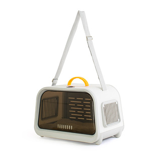 Modern Transparent <b>Pet</b> <b>Carrier</b> For Cats With Breathable Design And Zipper Closure Gray Color - Product Image 4