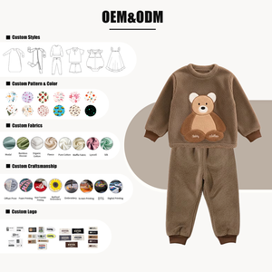 Hongbo autunno e inverno Baby Furry Bear <span class=keywords><strong>pigiama</strong></span> Set Warm Home Kids Boy Clothes Set addensare Soft Leisure Wear <span class=keywords><strong>pigiama</strong></span> per bambini - Product Image 4