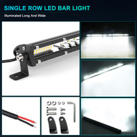 Ultra Slim 7-50 Inch LED Light Bar Off Jalan 4X4 LED Kerja Lampu Bar untuk Jeep ATV SUV Truk Mobil LED Headlight 12V 24V