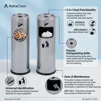 Cendrier métallique tendance, durable et résistant aux intempéries pour les allées de rue et les immeubles de bureaux – Poubelle à cigarettes fiable