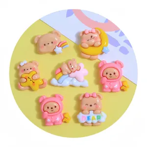 Kawaii Bear del sonno decorazione accessori in resina fai da te produzione fermaglio portachiavi materiale in resina artigianato fai da te