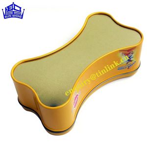 Cão osso forma lata caixa pet food brinquedo metal lata armazenamento recipiente - Product Image 5