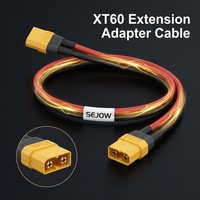SEJOW XT60 Bullet-Steckverbinder Männlich-Weiblich-Paar Vergoldet 60A Silikonkabel 12AWG FPV Drohnen LiPo Akku OEM
