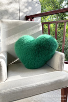Coussin décoratif en peluche rose en forme de cœur, couleur unie, lavable, pour canapé, vente en gros, Saint-Valentin