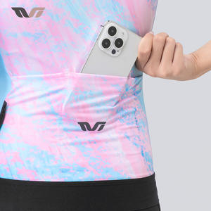 रॉकब्रोस कस्टम थोक गुलाबी रंग की महिला जर्सी लंबे आस्तीन साइकिल चलाना कपड़े - Product Image 4